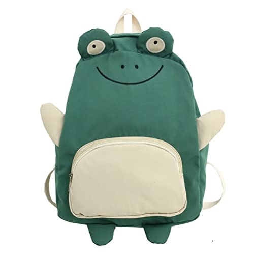 KOWVOWZ Kawaii Frog Large Novelty Backpack Girl Boy Teen Cute Fuuny Panda Animal High School Backpack Laptop Waterproof Bookbag (Frog)