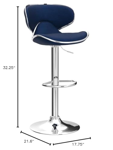Set de 2 Butacos Ajustables con Giratorio y Tapizado de Terciopelo Azul Honbeanify miniatura 2