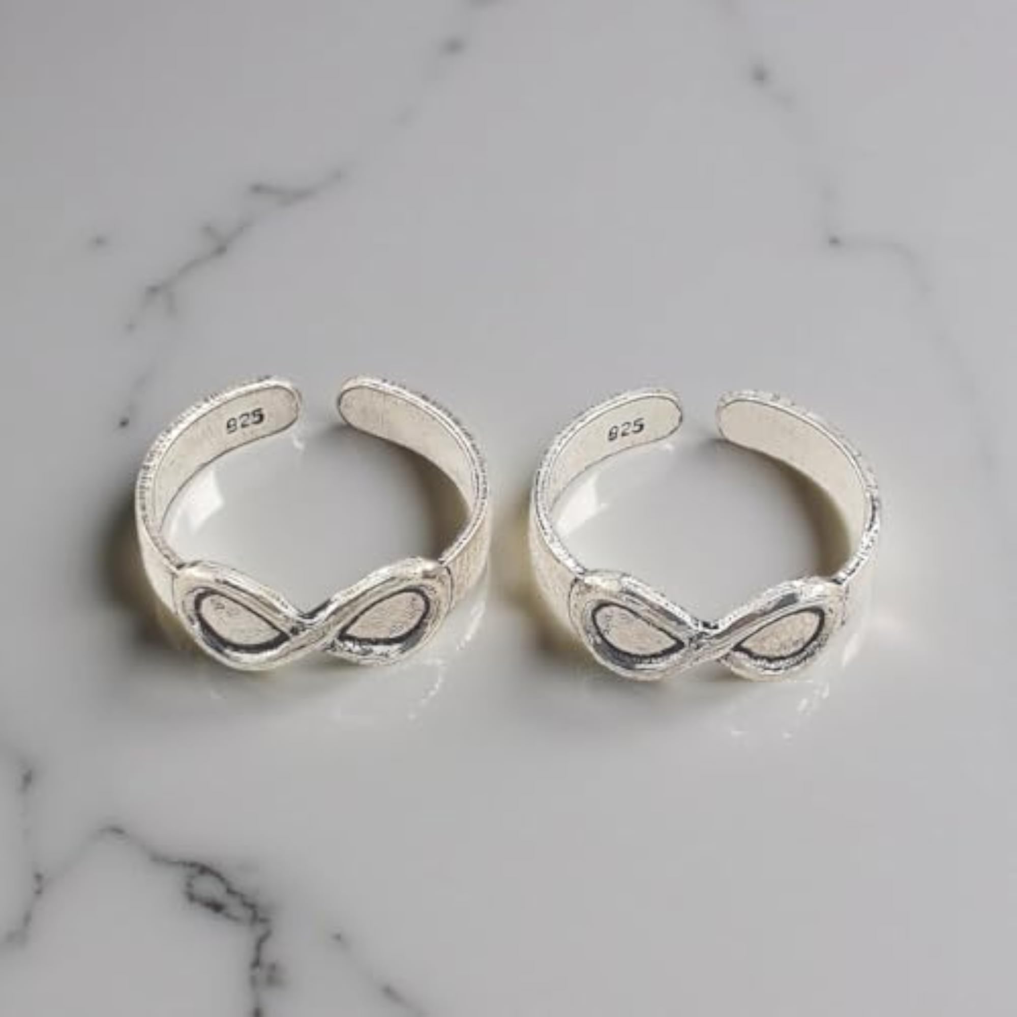 Women's 925 Sterling Silver Infinity Design Adjustable Toe Ring