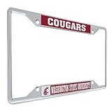 Desert Cactus Washington State University Metal License Plate Frame Cougars for Front or Back of Car Officially Licensed (Mascot)