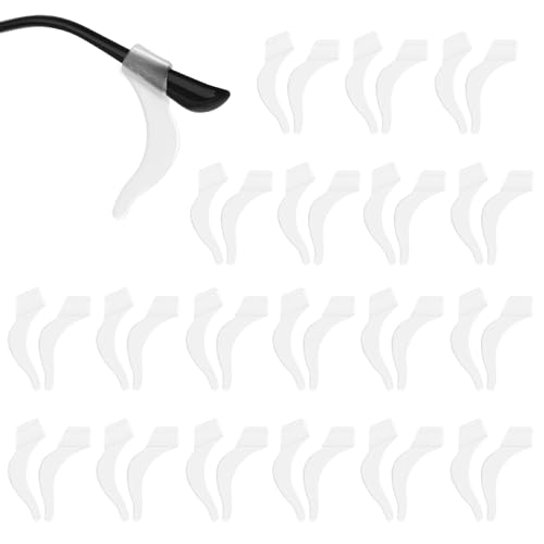 Brillen OhrbüGel Anti Rutsch Silikon GläSer Ohrhaken Gjixni 10 Paar Brillenhalter Weiche Haken Halter Antirutsch Halterung BrillenbüGel Komfort ÜberzüGe BüGelspitzen für Sonnenbrillen(Transparent)