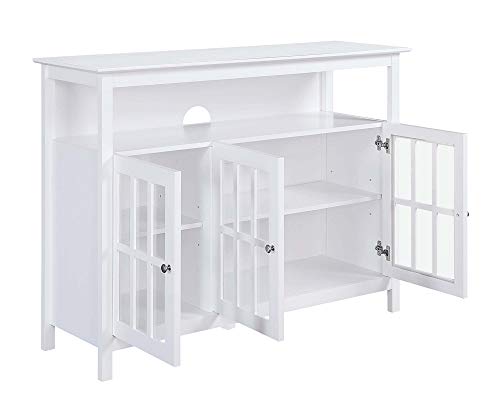 Convenience Concepts Big Sur Deluxe TV Stand with Storage Cabinets and Shelf for TVs up to 55 Inches, White - Image 5