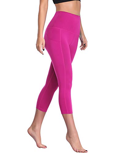 CADMUS Womens High Waist Workout Legging Capris for Yoga w Side Pockets2