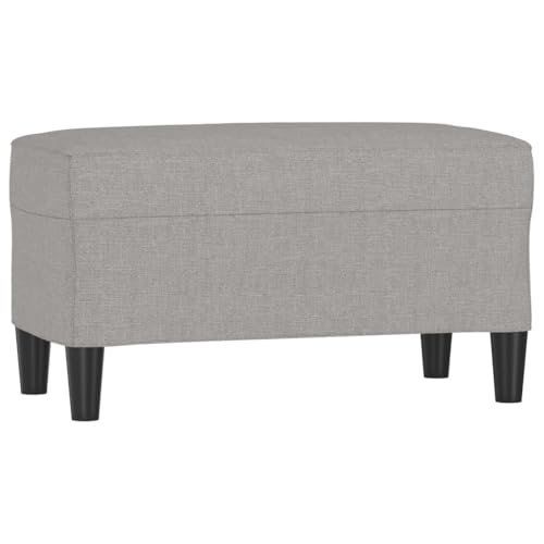 vidaXL Banc Ottoman Banquette Rembourré Banc de Lit Banc d'Entrée Chambre à Coucher Salon Couloir Intérieur Gris Clair 70x35x41 cm Tissu
