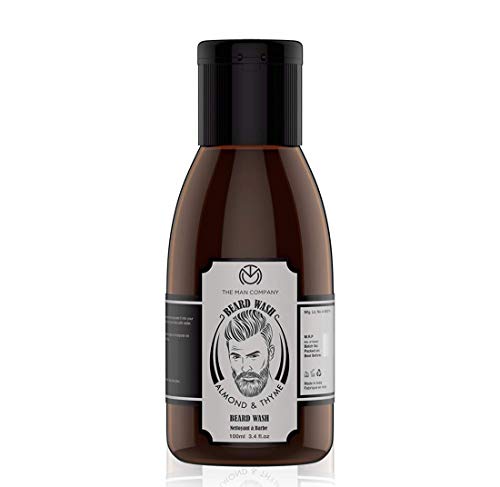 Image of The Man Company Beard Wash for Men- 100ml | Active Cleansing with Almond & Thyme Essential Oils | Natural Ingredients | Softens Beard & Adds Shine