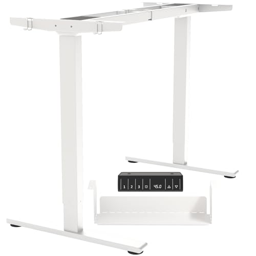 Image of Dual Motor Standing Desk Frame 256 lbs Weight Capacity, Stand up Desk Frame Workstation, Electric Adjustable Legs, 3 Memory Height Settings, with Cable Management Tray, 2pcs Headphone Hook