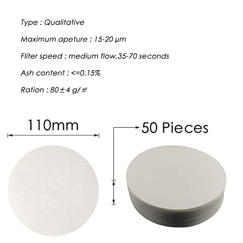 Image of Medium Flow Filter Paper,11cm,Pack of 50,Used in Laboratories for Filtering Solutions and Qualitative Analysis (50)