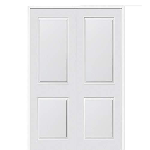 National Door Company ZZ365142BA Solid Core, Molded, 2-Panel, Both Active, Prehung Interior Double Door, 36' x 80' on 6-9/16' Jamb, MDF