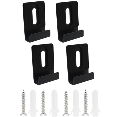 Image of 4PCS Wide Mirror Hanging Hardware Metal Mirror Clips with Screws and Pads Heavy Duty Mirror Hanging Kit for Frameless Mirror Billboard Displays Tile Display