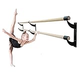Pro-Gymnastics Ballet Barre 8 FT Long Double Bar Black 1.5” Diameter - Fixed Height Wall Mount Ballet Barre System Traditional Wood, Home or Studio Ballet Bar, Dance, Stretch Bar, Dancing/Stretching