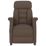 Runheo Poltrona massaggiante marrone in microfibra, 96,5 x 70,5 x 95 cm, con funzione massaggio a 6 punti, alimentazione USB, regolabile, ergonomica, per soggiorno, ufficio, angolo lettura e riposo