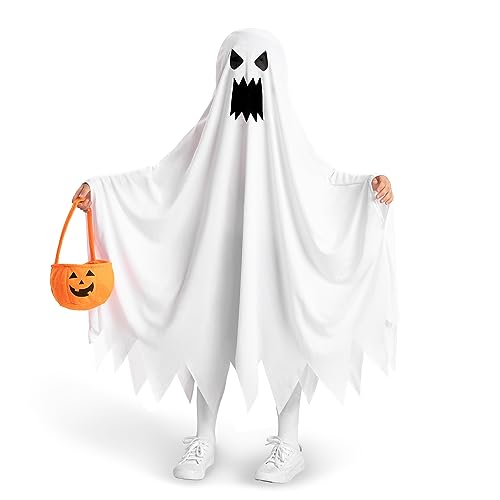 Disfraz de Fantasma para Niños con Cesta de Calabaza miniatura 1