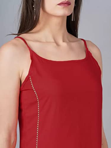 Image of Aziz Textiles Women's Rayon Sleeveless Straight Kurti for Women & Girls