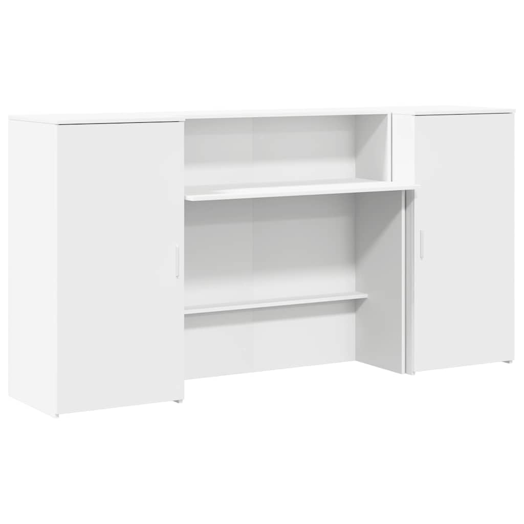 Genérico Mostrador de recepción Blanco 200x50x103,5 cm Madera ingeniería, Escritorios Blanco,3324214