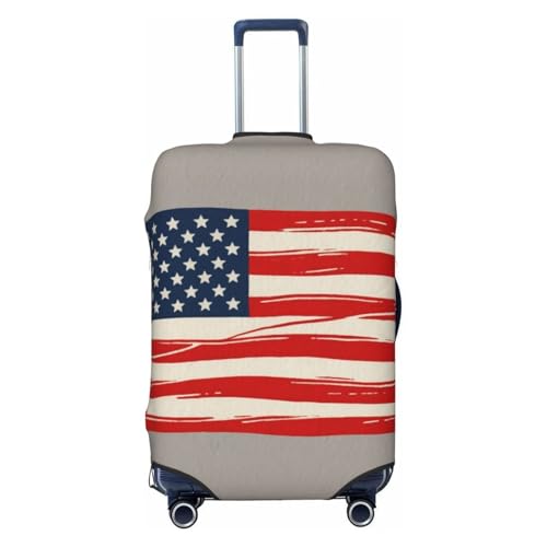 Travel Luggage Suitcase Protector Luggage Case - Thin Red Line American Flag Art, High Elasticity Anti-Scratch Baggage Case Zipper Protective Cover, Fits 18-32 inch Luggages