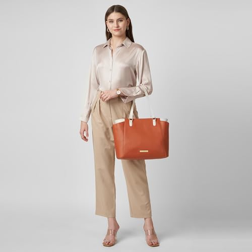 Image of Caprese Regina 16 Inch Laptop Compatible Large Tote Bag for Women | Stylish, Durable, Multi-Compartment Design for Work, Travel, Shopping | Comfortable Straps Shoulder and Handheld Bag