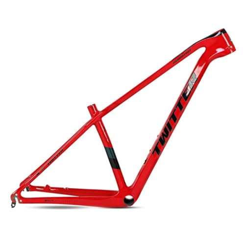 HIMALO Carbon Mountain Bike Frame 27.5er 29er Hardtail Bike Frame 15''/17''/19'' Lightweighting Disc Brake Frame QR 135MM Internal Routing(Red,15'')