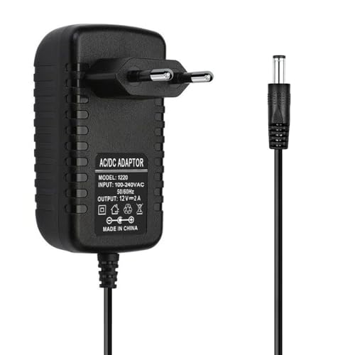 Azlanway 12 V 2 A Adaptateur Secteur, Chargeur d'alimentation CA à CC 12 Volts avec fiche 5,5 x 2,5 mm pour Bande LED, routeur, Voiture électrique pour Enfants, caméra IP, Disque Dur Externe, caméra