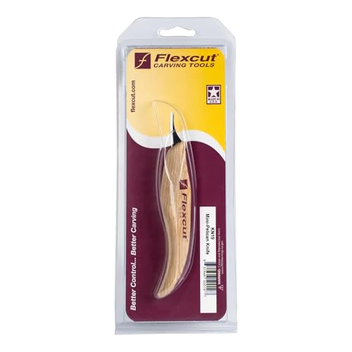 Image of FLEXCUT Wood Carving Tools | Mini Pelican Knife | Honed and Polished Ultra-Thin 1095 High Carbon Steel Blade | 7 /8 Inch | KN19 | Made in the U.S.A.