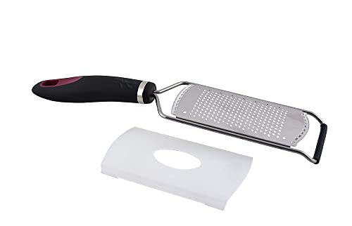 Jata AC31 - Rallador fino Acero Inoxidable, Mango Ergonómico Silicona, Antideslizante, Apto Lavavajillas, Resistencia 240°, Negro