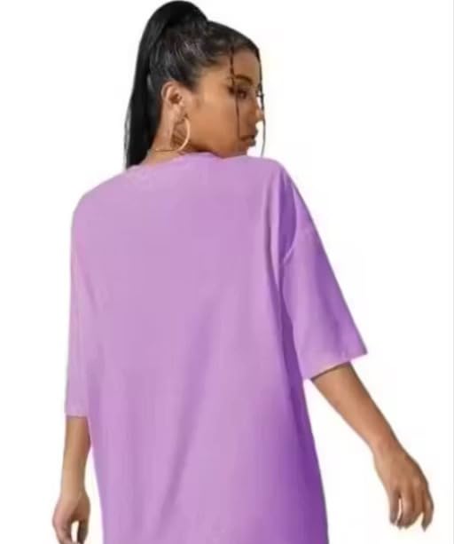 Image of Women's Printed Oversized T-Shirt | Loose Fit Half Sleeve Round Neck Casual Tee | Soft & Comfortable Trendy T-Shirt for Women & Girls