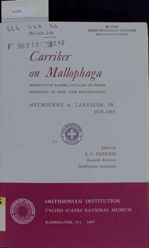 Carriker on Mallophaga.