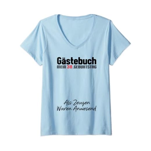 Mujer Gästebuch Mein 38. Geburtstag Libro de visitas Firma Camiseta Cuello V