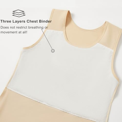 Image of GCTBL Chest Binder for Transgender FTM Breast Binder Long Tank Binder | Swim Binder, Buttery Soft, No Built-in Pads, Natural Fit, Comfort, Supportive, Full Length Compression Bra Tank Top