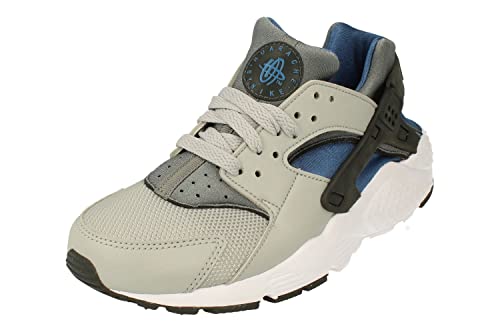 Nike Huarache Run GS Trainers FB8030 Sneakers Shoes (UK 4.5 us 5Y EU 37.5, Light Smoke Dark Marina Blue 001)