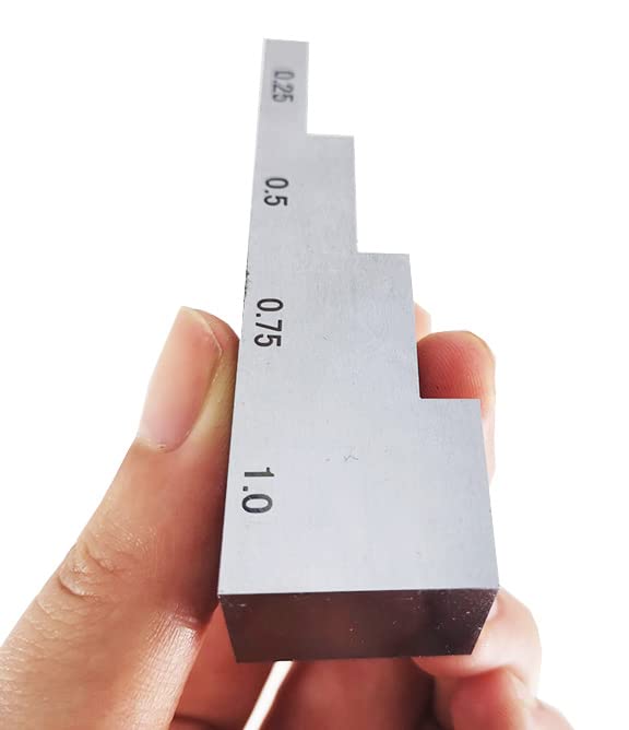 Bloque de calibración de 4 pasos 0.25'' 0.5'' 0.75'' 1'' en acero 1018 para medidor ultrasónico de espesor miniatura 1