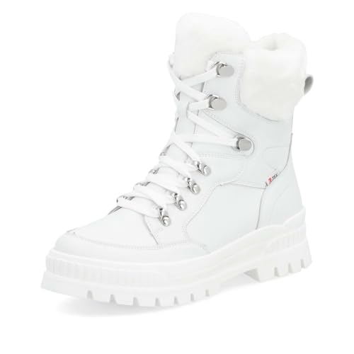 Rieker Evolution W2174 - Botines para mujer con cordones, con plantilla suelta, resistente al agua, RiekerTEX, Blanco 80., 36 EU