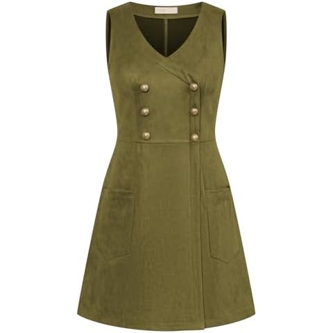 Belle Poque Vintage Sleeveless Faux Suede Dress Cover