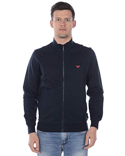 Emporio Armani Maglia Giacca Uomo Felpa Aperta con Zip Manica Lunga Articolo 111532 9P571, 00135 Marine, S