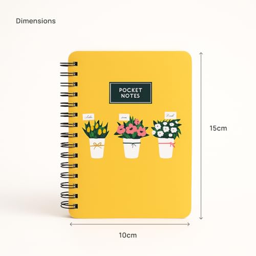 Image of mudrit Pocket Size Notebook, Small Spiral Diary, 120 Plain Pages, 90 GSM ideal for Gratitude List, Daily Goals Planner, To Do List Organiser, Size A6 (Pack of 2- Yellow & Peach)
