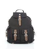 Rucksack Hanf HF017 schwarz klassisch mit 4 Vortaschen PURE Hanf