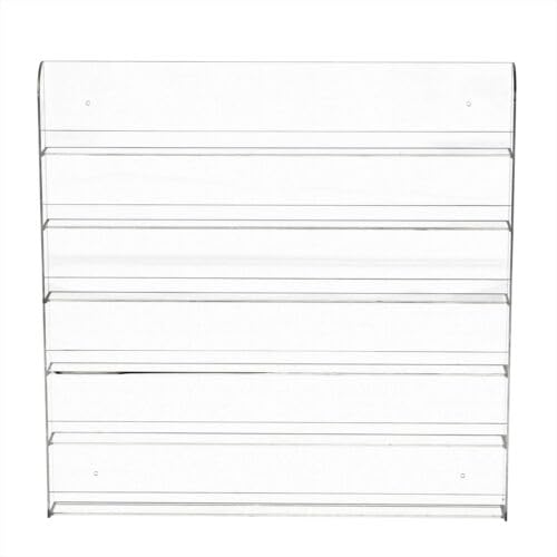 Espositore da parete a 6 strati per smalti, per cosmetici in acrilico, fino a 96 flaconi, scaffale con vernice trasparente, soluzione salvaspazio per trucchi (59 x 4,5 x 60 cm)