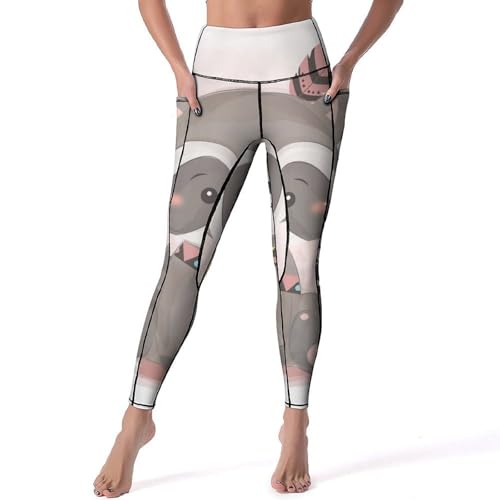 Legging femmes raton laveur aquarelle idéal pour vos séances de yoga