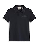 Scotch & Soda Boys Short Sleeve Heather Pique Polo, Black Heather, L