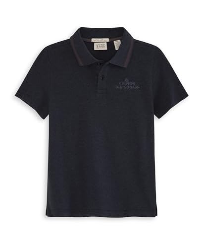 Scotch & Soda Boys' Classic Polo, Short Sleeve Collared Shirt, Embroidered Logo