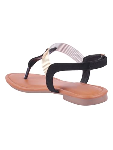 Image of SilverArrow womens Mcoom Flat Sandal | Fashion Sandal with Strap Buckle Closure|Suitable for Casual Outfit