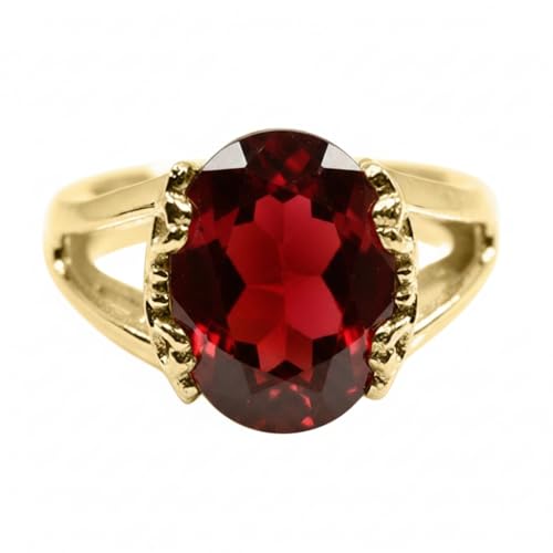 Image of 55Carat Choose Your Color Genuine Stone Ring 18K Gold Plated Oval Handmade Jewellery for Gift Sizes 4-13