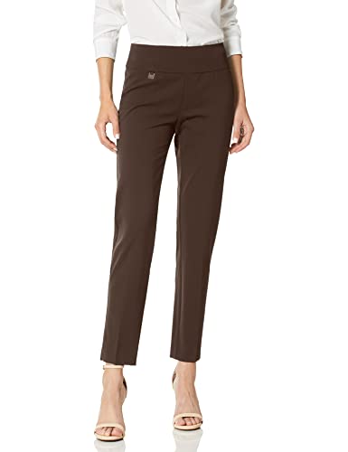 SLIM-SATION Women's Solid Knit Pull on Easy Fit Ankle Pant with Hem Vent
