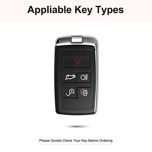 RUABIBAN for Land Rover Key Fob Cover with Keychain, Pink Genuine Leather Crystal Key Case Protection Shell Compatible with Land Rover Vogue Range Discovery Rover Sport by RUABIBAN - Image 2