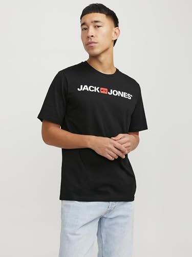 JACK & JONES Herren JJECORP Logo Tee SS Crew Neck, Black/2-PACK W. Black/REG FIT, S – Ansicht 3