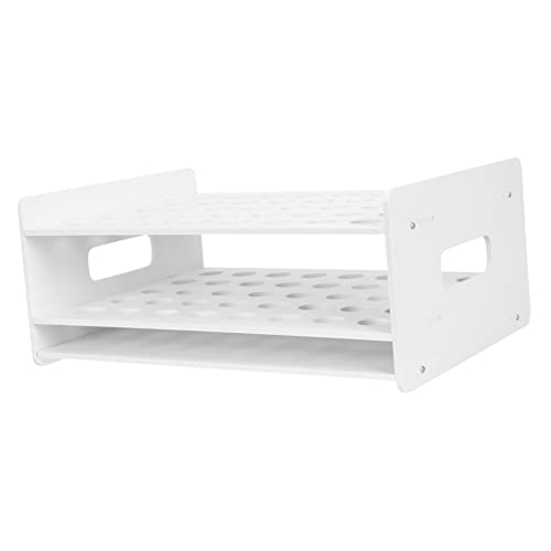 Image of DOITOOL Wooden Scissors Stand with 40 Holes 13X9.84X5.9In Desktop Organizer for Classroom Craft Storage and Test Tube Rack Compact Scissor Holder for Art Supplies