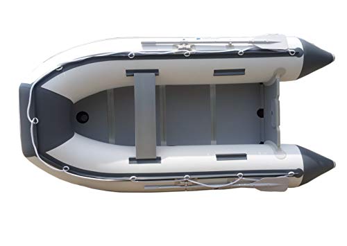 Newport Vessels 10ft 6in Inflatable Dinghy Boat Transom Sport Tender – 5 Person – 15HP USCG Rated, White/Gray - Image 10