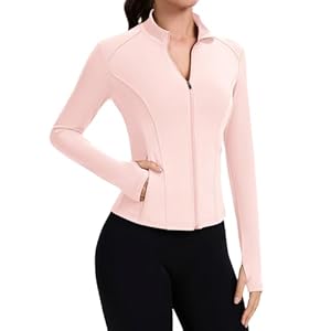 IECCP Women’s Gym Shirts Sport Top Running Jackets Long Sleeve Workout Fitess Breathable Activewear T-Shirts Lightweight Moisture Wicking Yoga Tops with Thumb Hole and Side Pockets