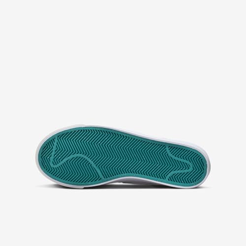 Nike Blazer Low '77 Big Kids' Shoes (DA4074-122, White/Aquamarine) Size 72
