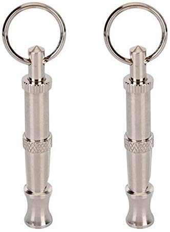 PSK PET MART Stainless Steel Dog Puppy Whistle Portable Ultrasonic Adjustable Sound Key Training 2