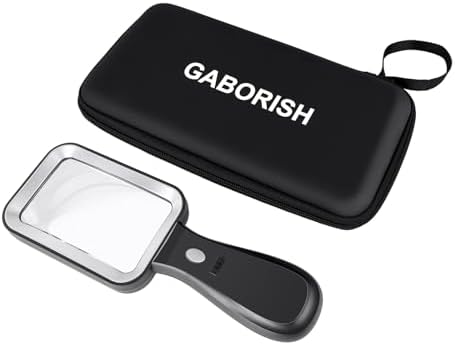 Grande loupe avec lumière et étui, loupe 10x avec lumière, 30 LED...